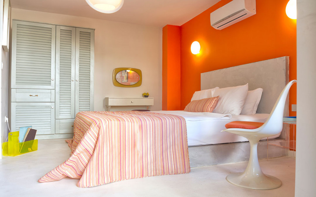 vopsea dormitor modern portocaliu